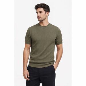 Club Monaco Grid Textured Fitted Tee